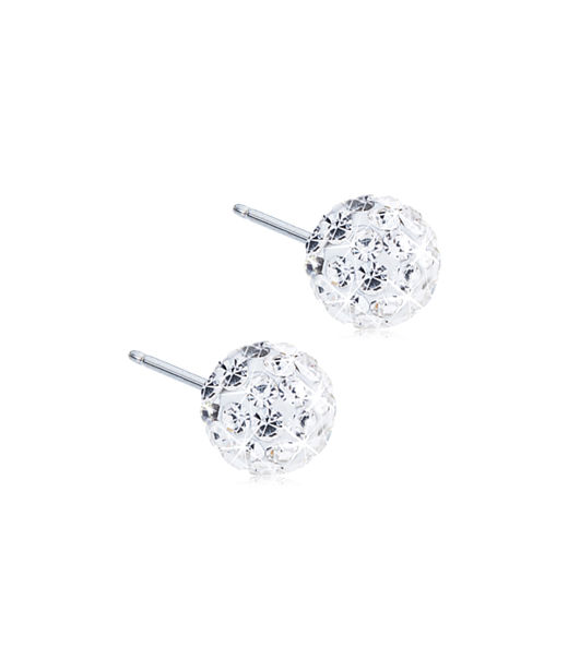 Titanörhängen Crystal Ball 6mm silver