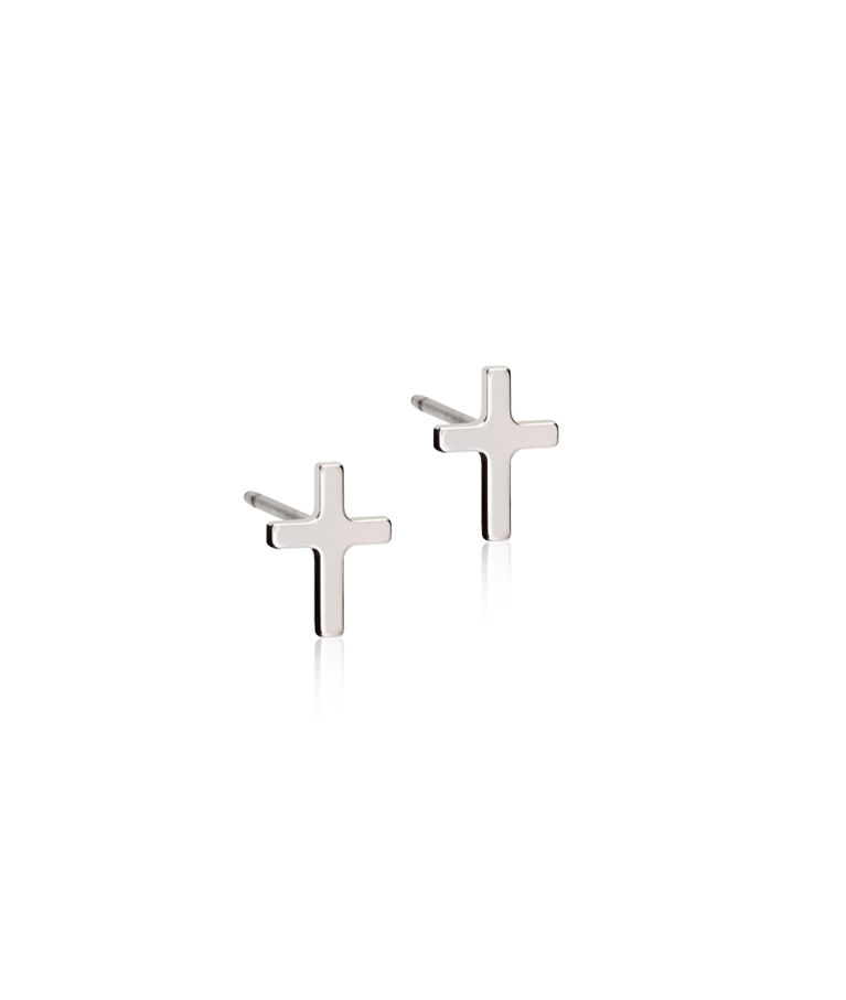 Titanörhänge Plain Cross 8mm