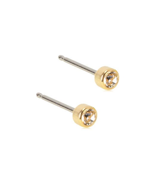 Titanörhängen Bezel 3mm gold