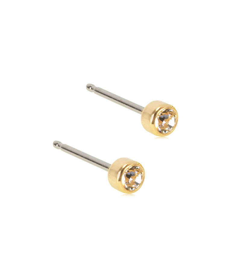 Titanörhängen Bezel 3mm gold