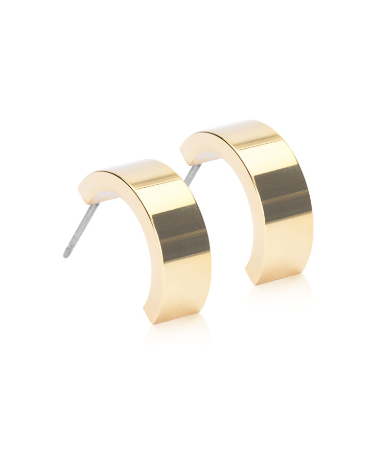 Titanörhänge Pendant Plain Grand Curved 15mm gold
