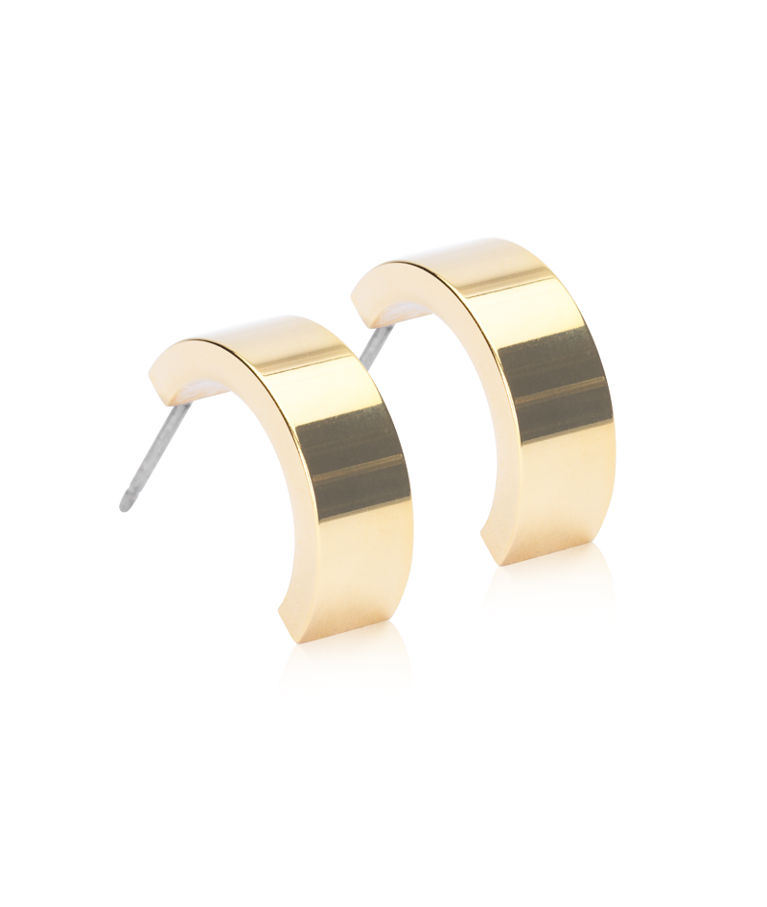 Titanörhänge Pendant Plain Grand Curved 15mm gold