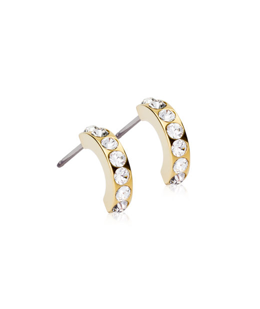Titanörhänge Curved Crystel 10mm gold