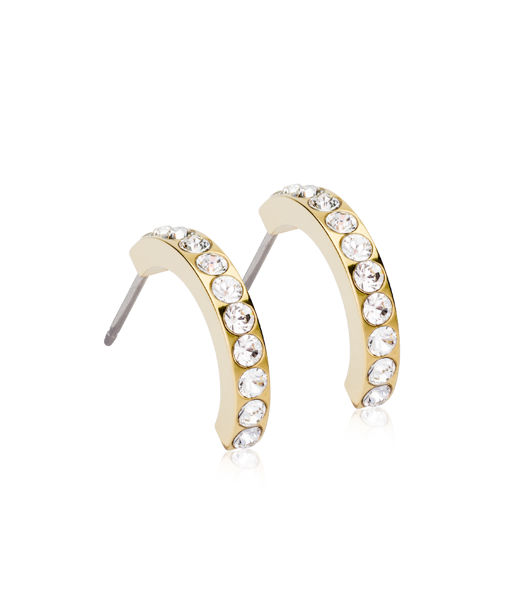 Titanörhänge Curved Crystel 15mm gold