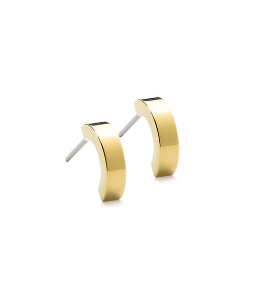 Titanörhänge Plain Curved 10mm gold