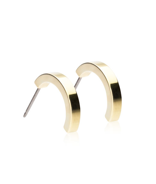 Titanörhänge Plain Curved 15mm gold