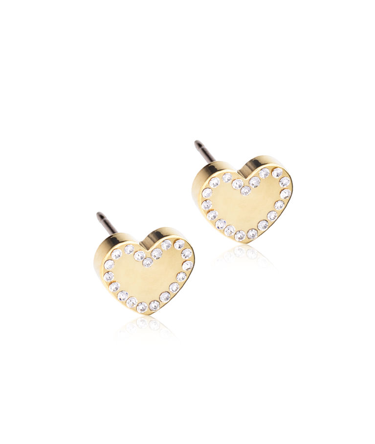 Titanörhänge Brilliance Sweetheart Crystal 8mm gold