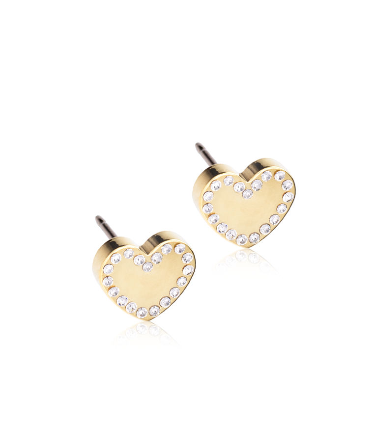 Titanörhänge Brilliance Sweetheart Crystal 8mm gold