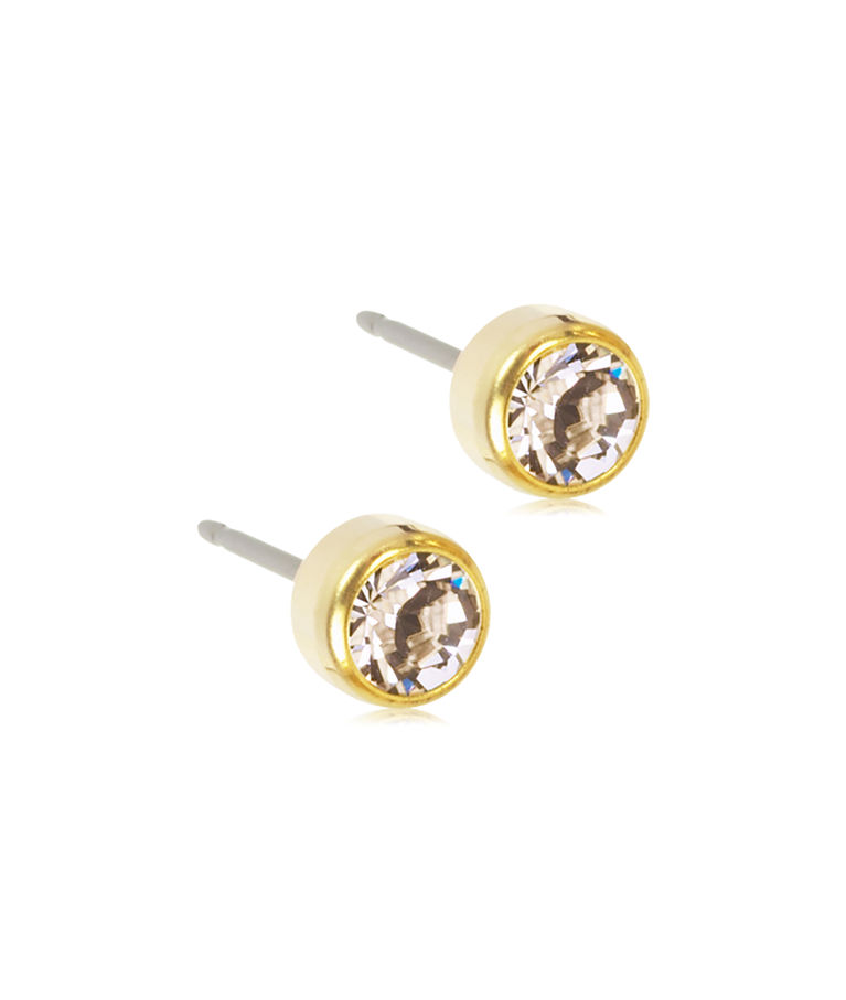 Titanörhängen Bezel 5mm gold