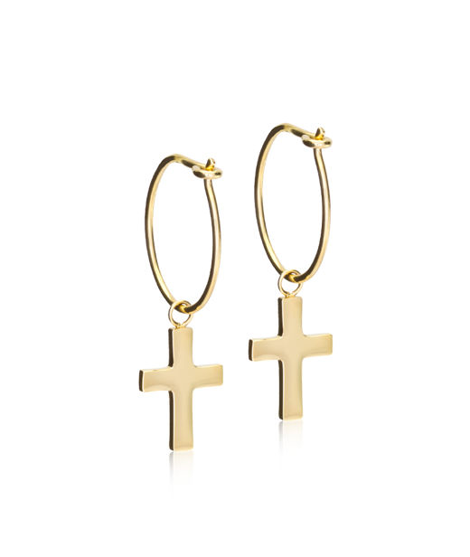 Titanörhänge Ear Ring 14mm Pendant Cross gold