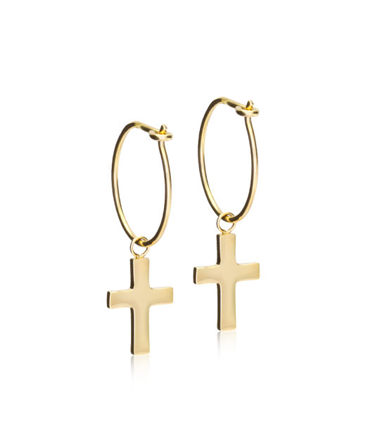 Titanörhänge Ear Ring 14mm Pendant Cross gold