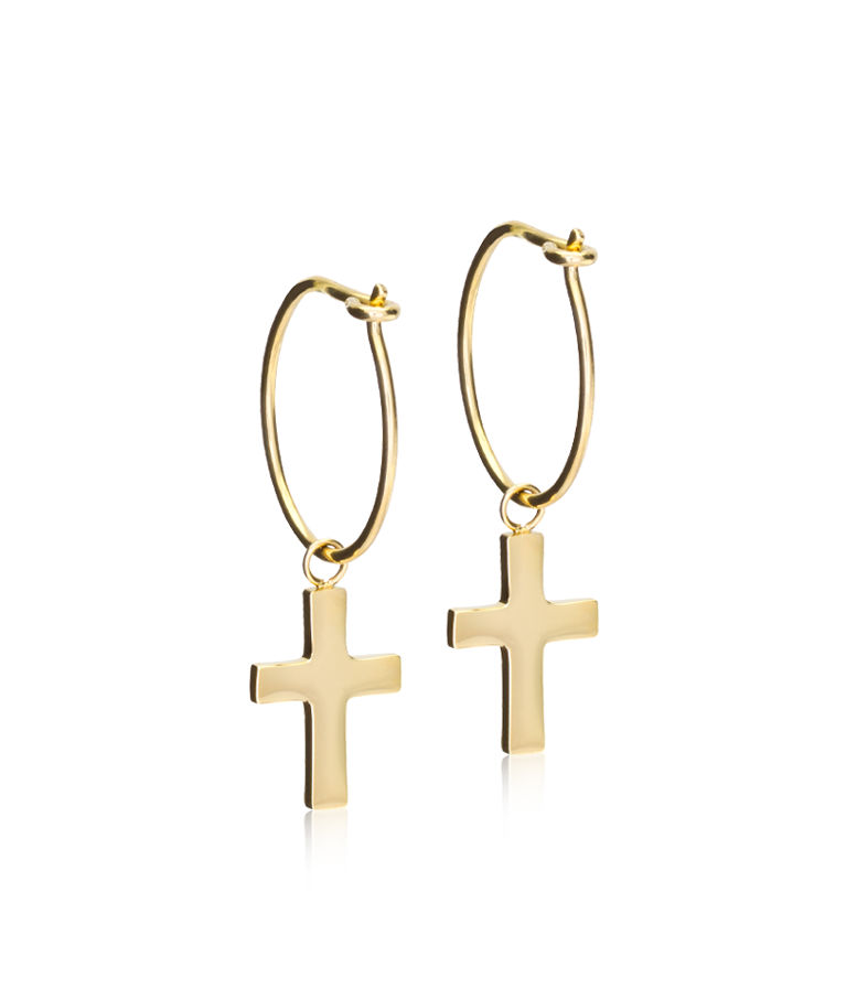 Titanörhänge Ear Ring 14mm Pendant Cross gold