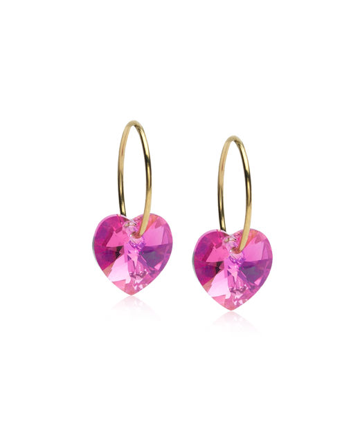 Titanörhänge Ear Ring 14 mm, Pendant Heart rosa gold