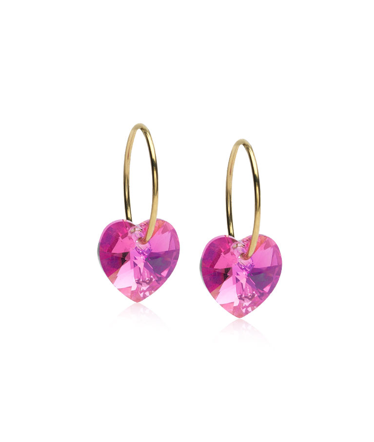 Titanörhänge Ear Ring 14 mm, Pendant Heart rosa gold