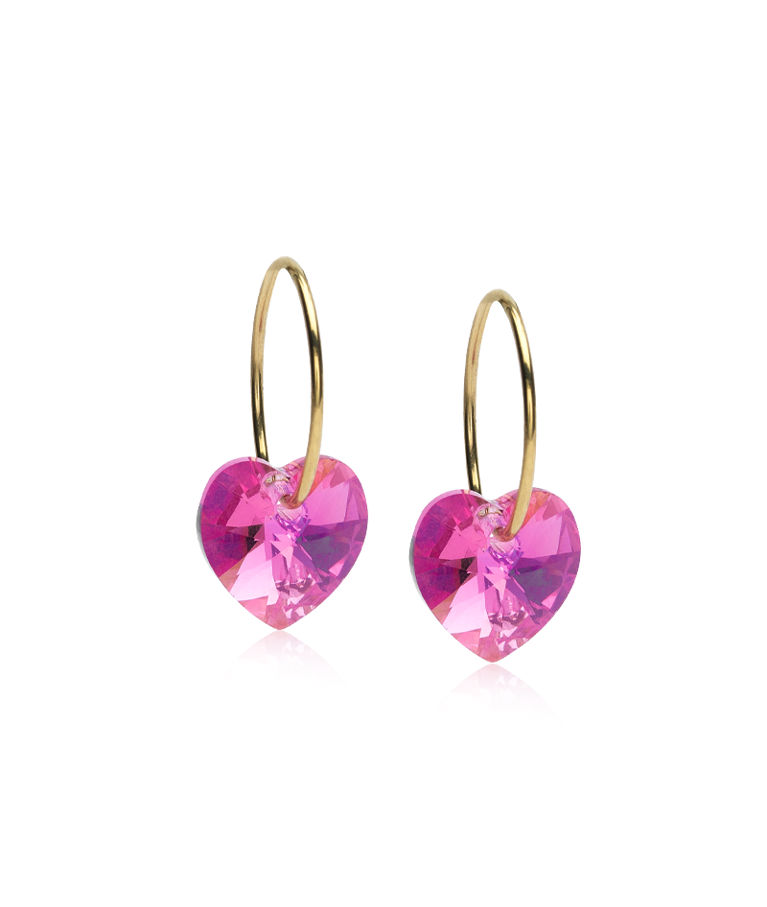 Titanörhänge Ear Ring 14 mm, Pendant Heart rosa gold