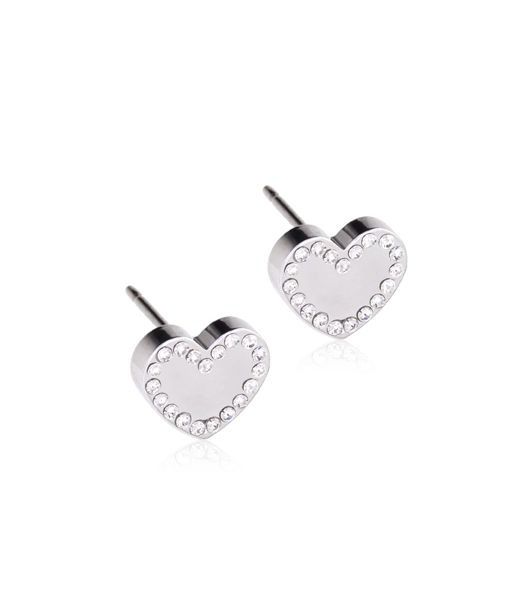 Titanörhänge Brilliance Sweetheart Crystal 8mm
