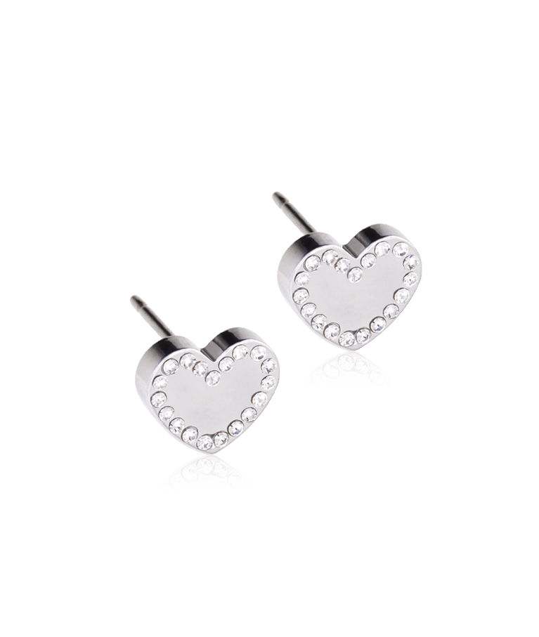 Titanörhänge Brilliance Sweetheart Crystal 8mm