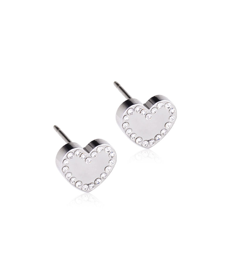 Titanörhänge Brilliance Sweetheart Crystal 8mm