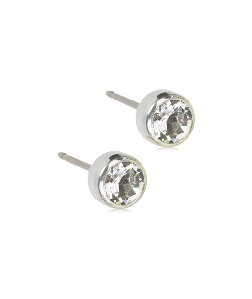 Titanörhängen Bezel 5mm silver