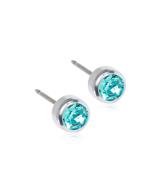 Titanörhänge Bezel 5mm Turkos