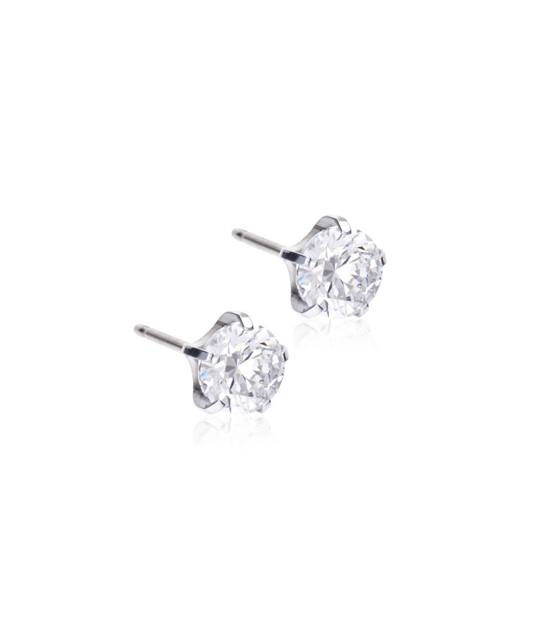 Titanörhänge Tiffany Precious 6mm vit cz