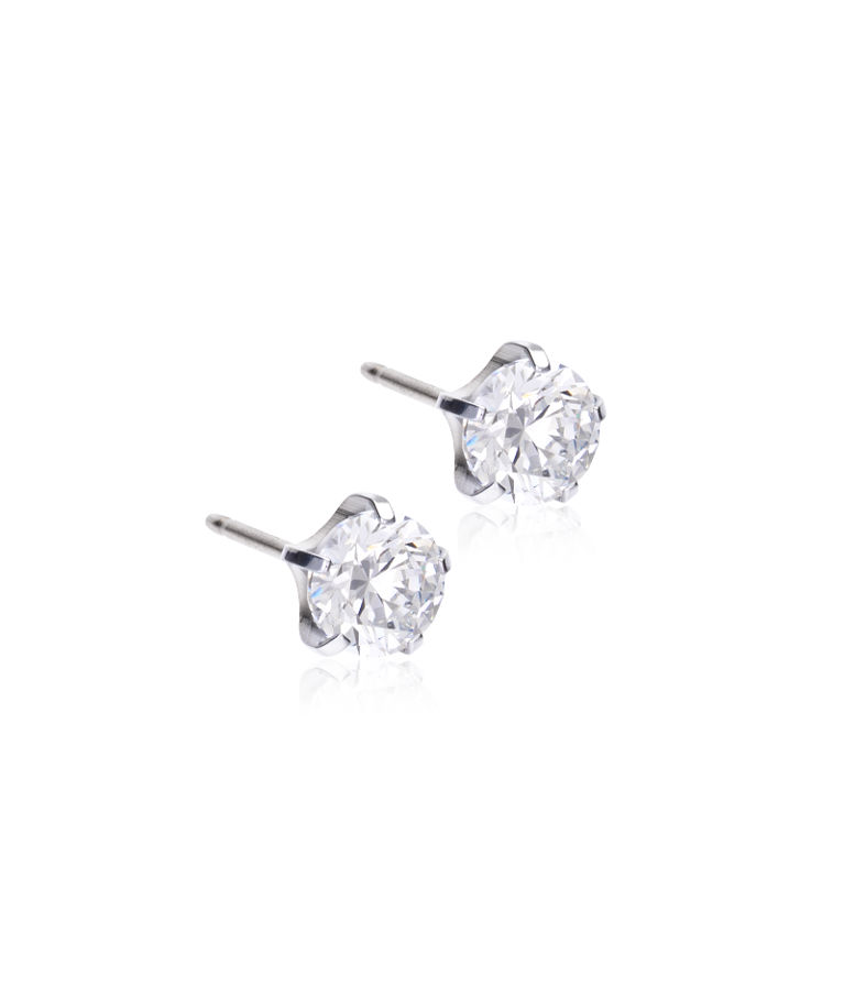Titanörhänge Tiffany Precious 6mm vit cz