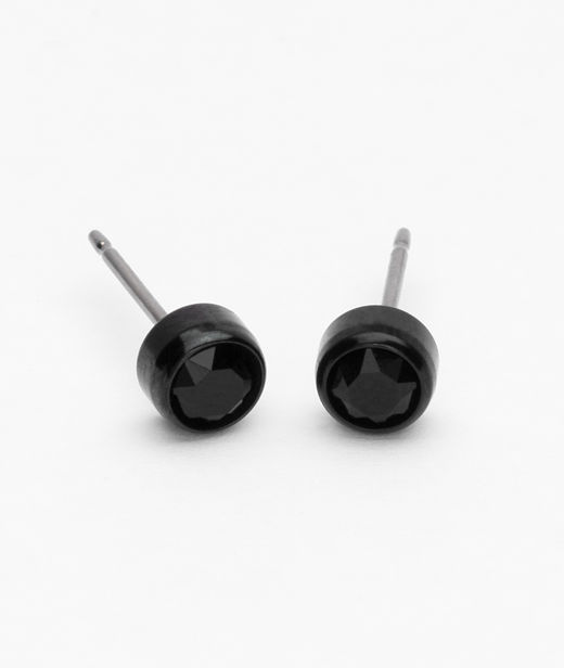 TitanörhängeBezel Örhänge 5 mm Black