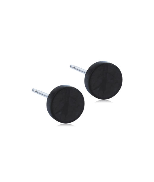 Titanörhängen Puck 8mm svart