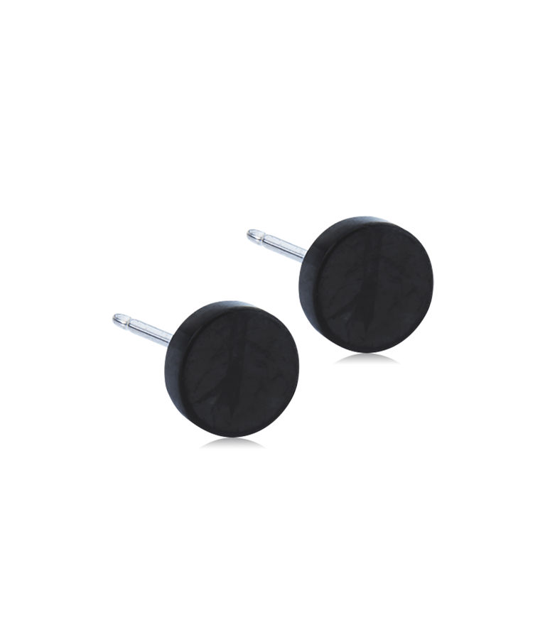 Titanörhängen Puck 8mm svart