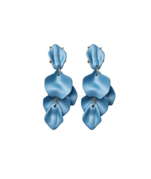 Plastörhänge Leaf Matt Denim Blue