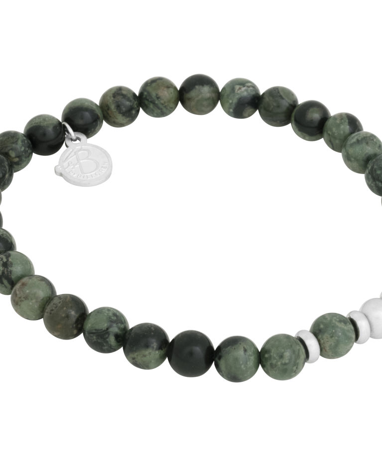 Stålarmband Beads galaxy grön