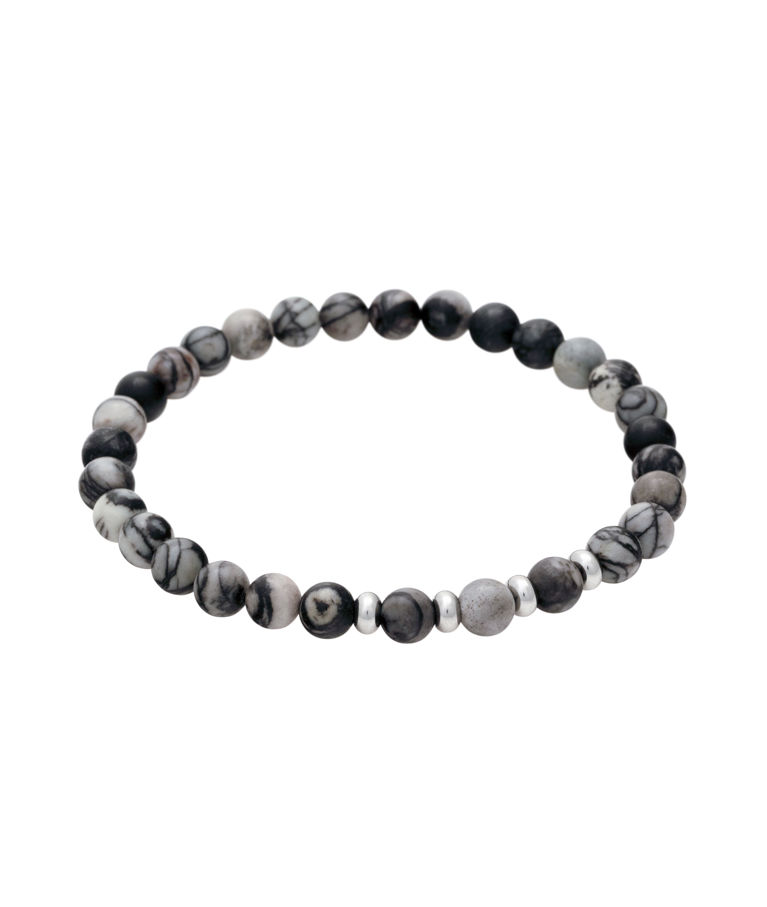 Stålarmband Gråa Beads