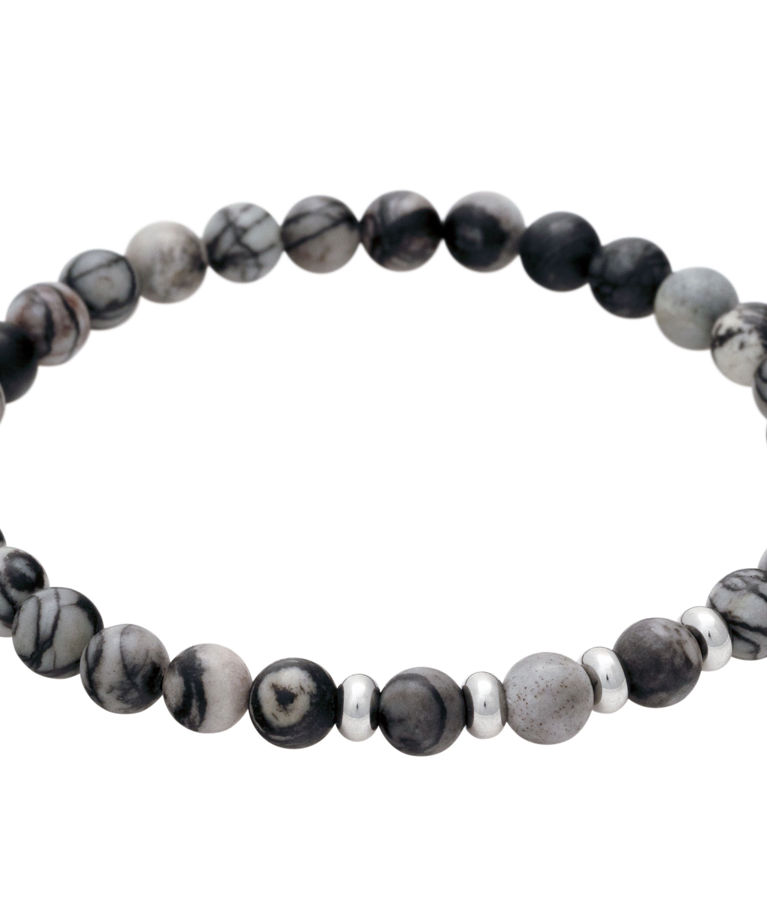 Stålarmband Gråa Beads