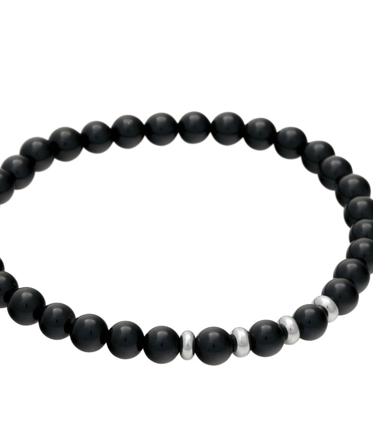 Stålarmband Svart Beads
