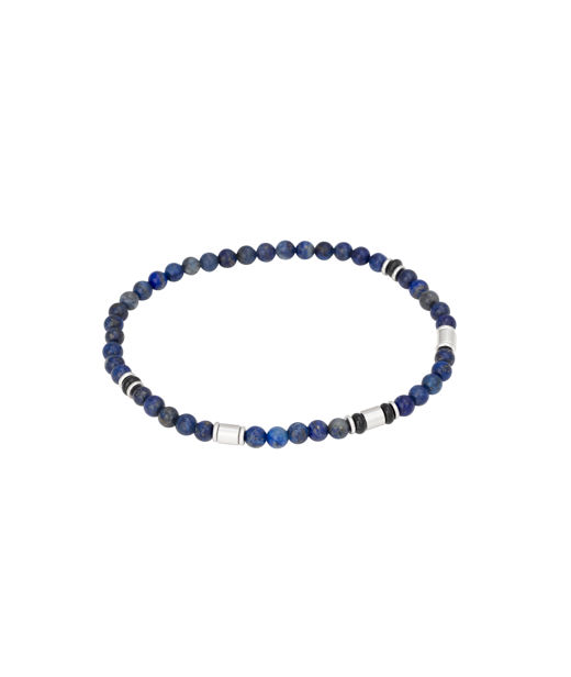 Stålarmband blå små beads