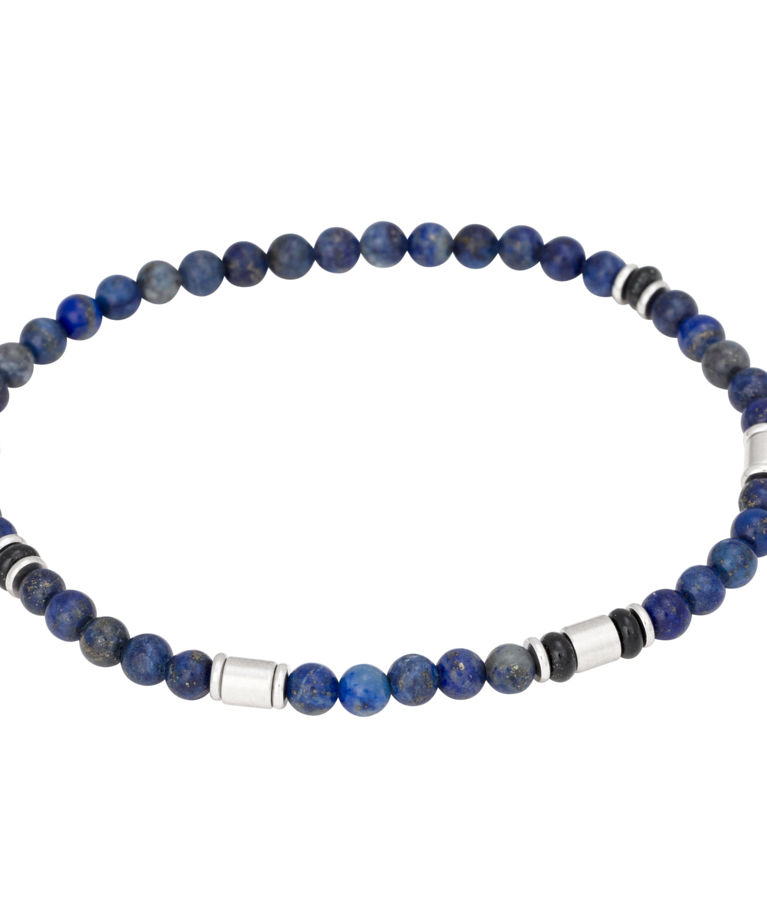 Stålarmband blå små beads