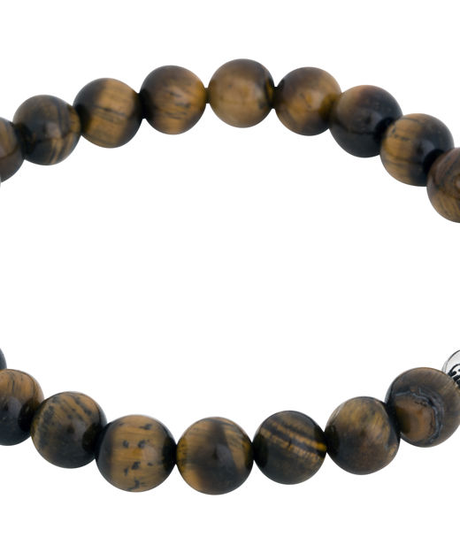 Stålarmband Jaspis Beads 8mm brunt