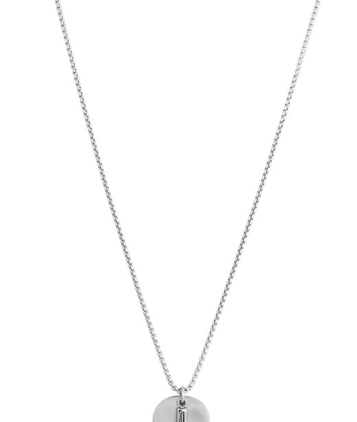 Stålhalsband Rund Ankar med kors & bricka