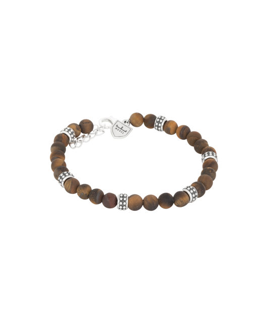 Silverarmband Beads Tiger eye