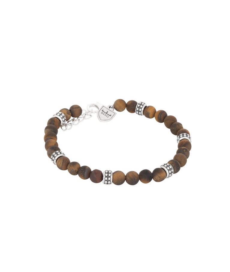 Silverarmband Beads Tiger eye