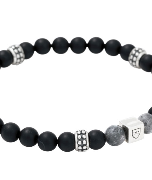 Silverarmband Beads Onyx/silverberlocker