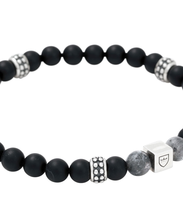 Silverarmband Beads Onyx/silverberlocker