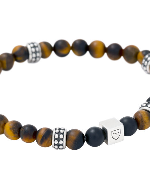 Silverarmband Beads Tigeröga