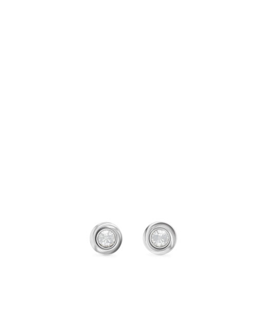 Stålörhänge Twisted Bezel Solitaire