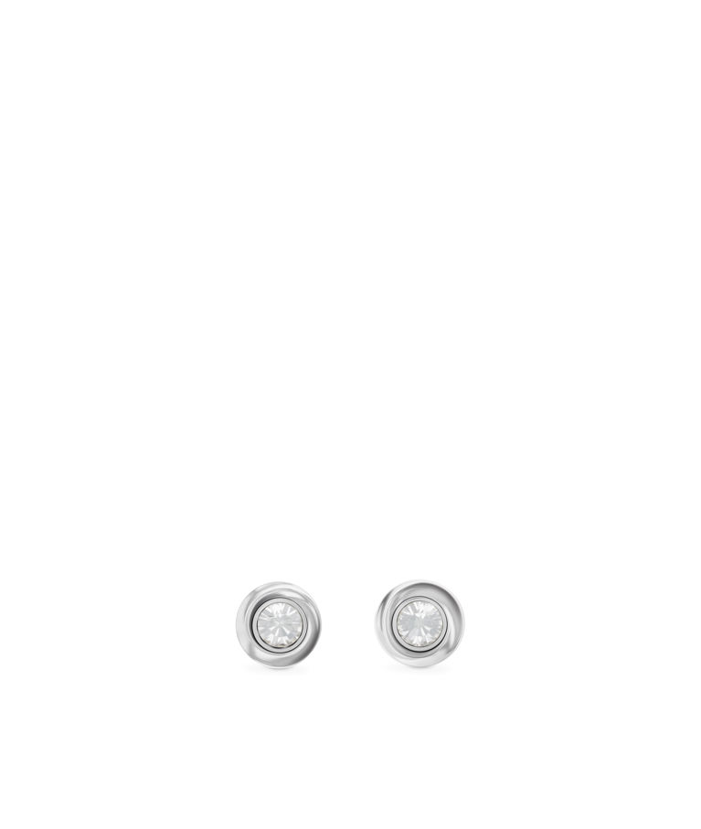 Stålörhänge Twisted Bezel Solitaire