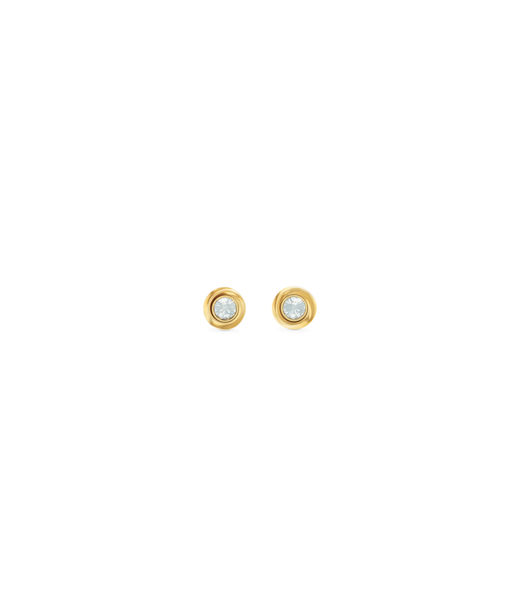 Stålörhänge Twisted Bezel Solitaire gold