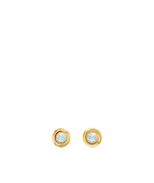 Stålörhänge Twisted Bezel Solitaire gold