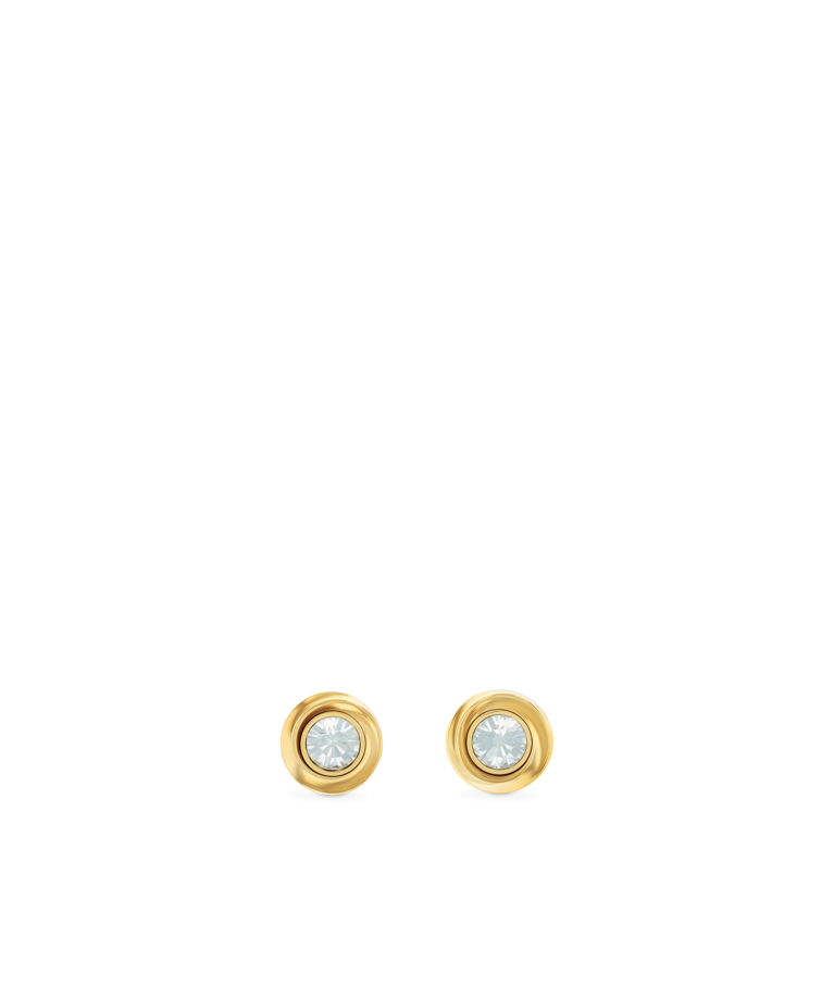 Stålörhänge Twisted Bezel Solitaire gold