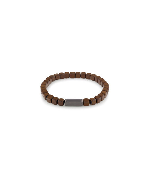 Stålarmband Modern Square brown