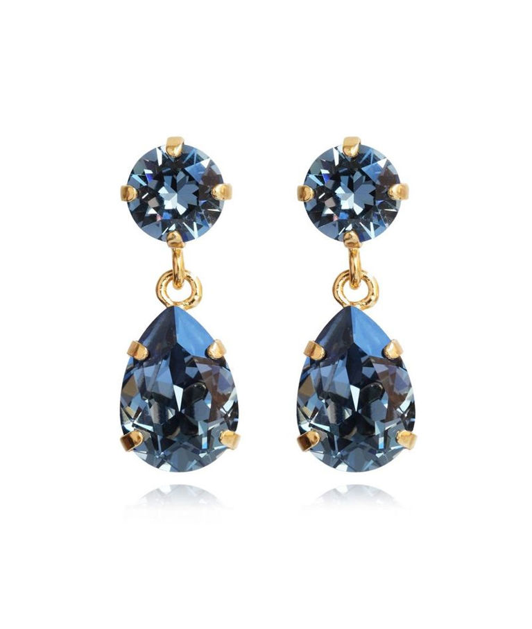 Mässingörhänge Mini Denim Blue gold